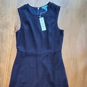 Draper James Navy Heart Lace Midi Love Circle Dress Size 8 Brand New with Tags